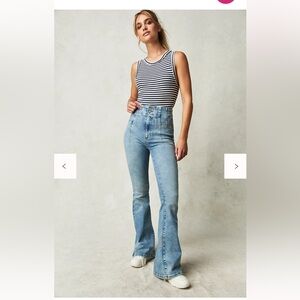 We The Free Blue Flare Wide Leg Jeans